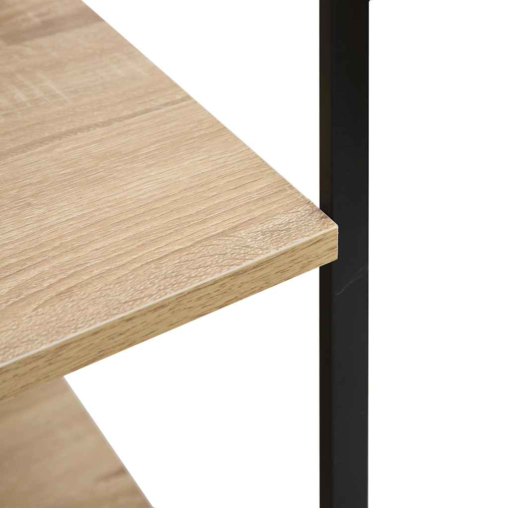 vidaXL Microwave Cabinet Black and Oak 60x39.6x79.5 cm Engineered Wood 5