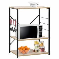 vidaXL Microwave Cabinet Black and Oak 60x39.6x79.5 cm Engineered Wood 1