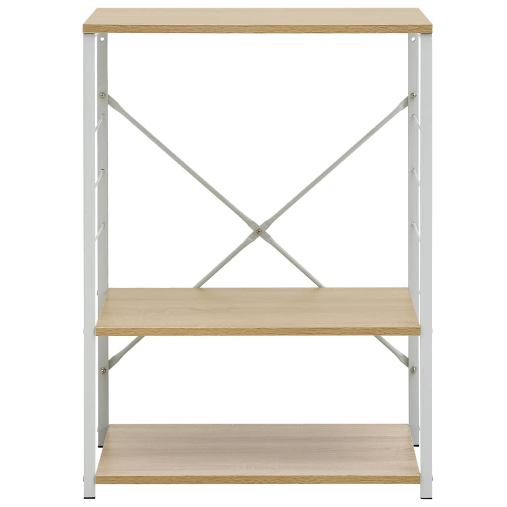 vidaXL Microwave Cabinet White and Oak 60x39.6x79.5 cm Engineered Wood 3