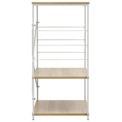 vidaXL Microwave Cabinet White and Oak 60x39.6x79.5 cm Engineered Wood 4