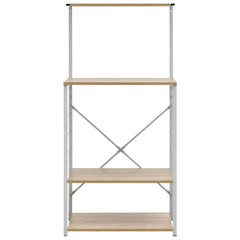 vidaXL Microwave Cabinet White and Oak 60x39.6x123 cm Engineered Wood 3