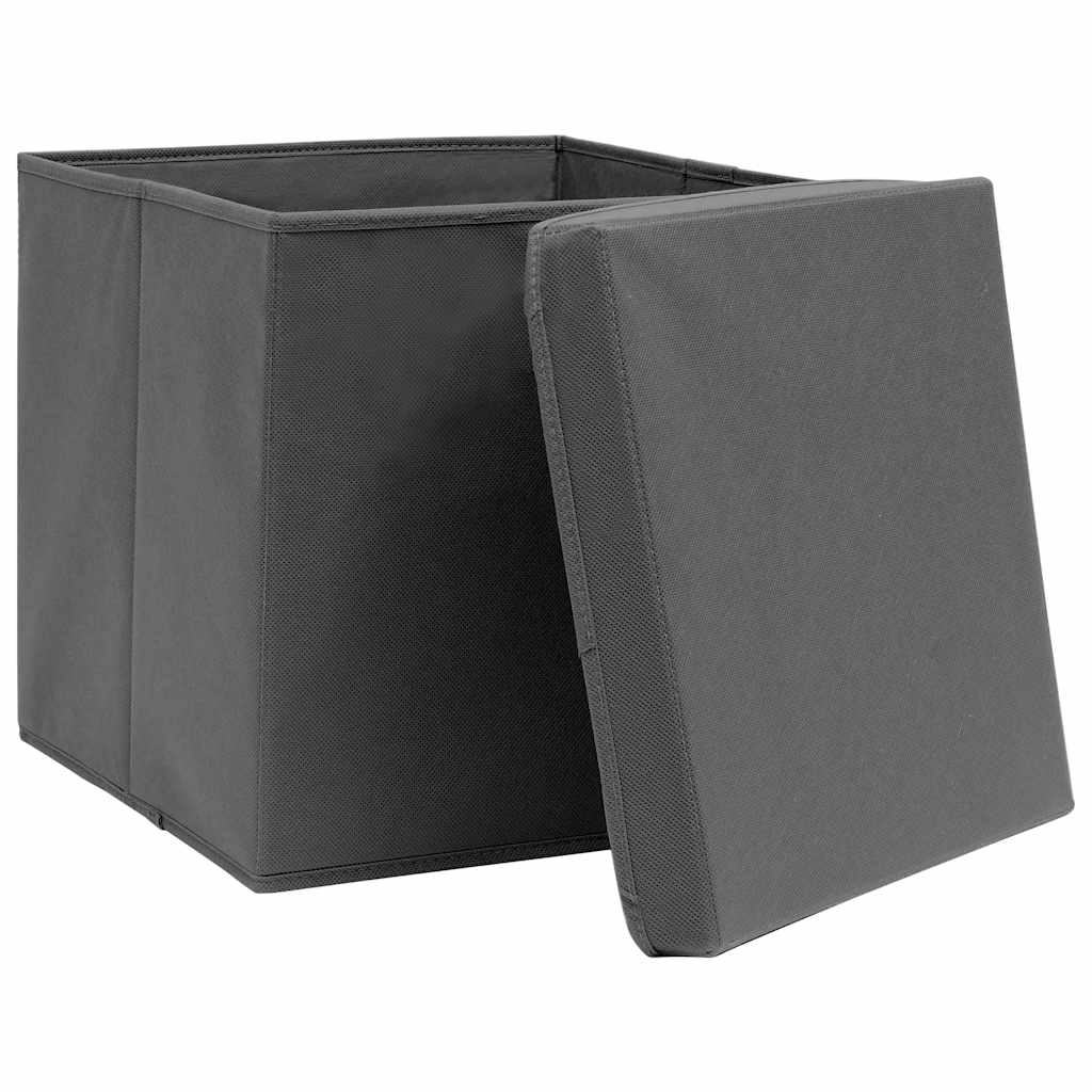vidaXL Storage Box | Set of 10 | Grey | Non-woven fabric (100% polyester) 3