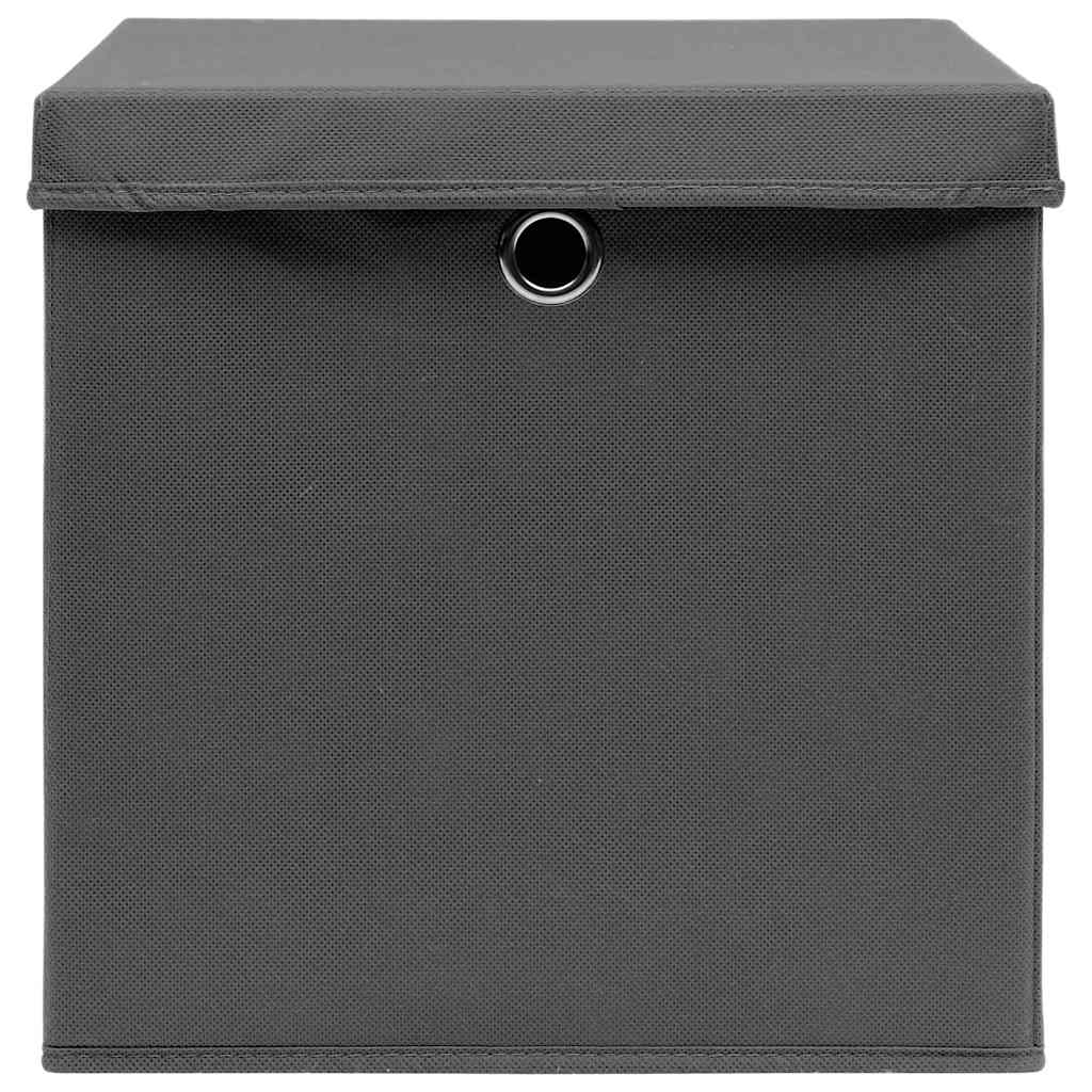 vidaXL Storage Box | Set of 10 | Grey | Non-woven fabric (100% polyester) 4