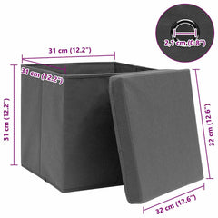 vidaXL Storage Box | Set of 10 | Grey | Non-woven fabric (100% polyester) 6