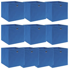 vidaXL Storage Box | Set of 10 | Blue | Non-woven fabric (100% polyester) 1