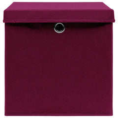 vidaXL Storage Box | Set of 10 | Dark Red | Non-woven fabric (100% polyester) 4