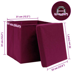 vidaXL Storage Box | Set of 10 | Dark Red | Non-woven fabric (100% polyester) 6