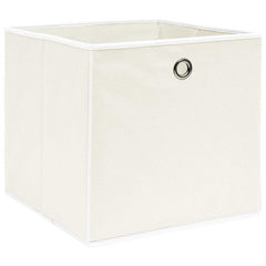 vidaXL Storage Box | Set of 10 | White | Non-woven fabric (100% polyester) 2