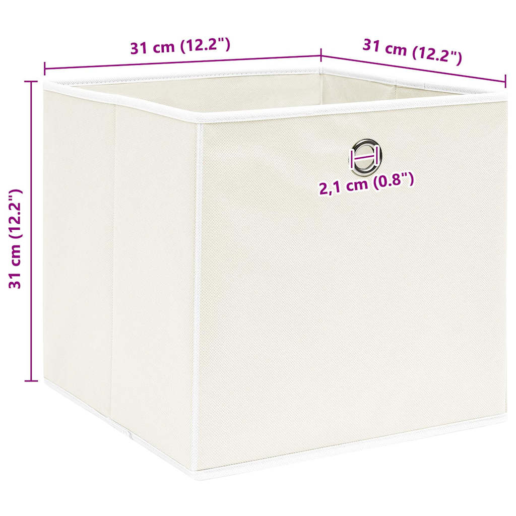 vidaXL Storage Box | Set of 10 | White | Non-woven fabric (100% polyester) 5
