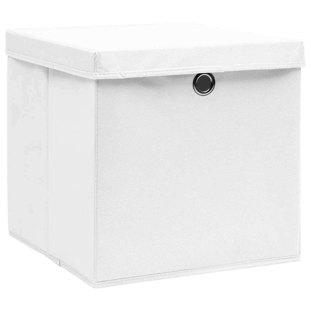 vidaXL Storage Box | Set of 10 | White | Non-woven fabric (100% polyester) 2