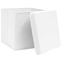 vidaXL Storage Box | Set of 10 | White | Non-woven fabric (100% polyester) 3