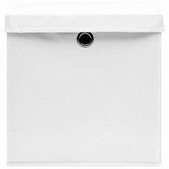 vidaXL Storage Box | Set of 10 | White | Non-woven fabric (100% polyester) 4