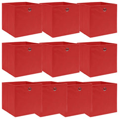 vidaXL Storage Boxes 10 pcs Red 32x32x32 cm Fabric 1
