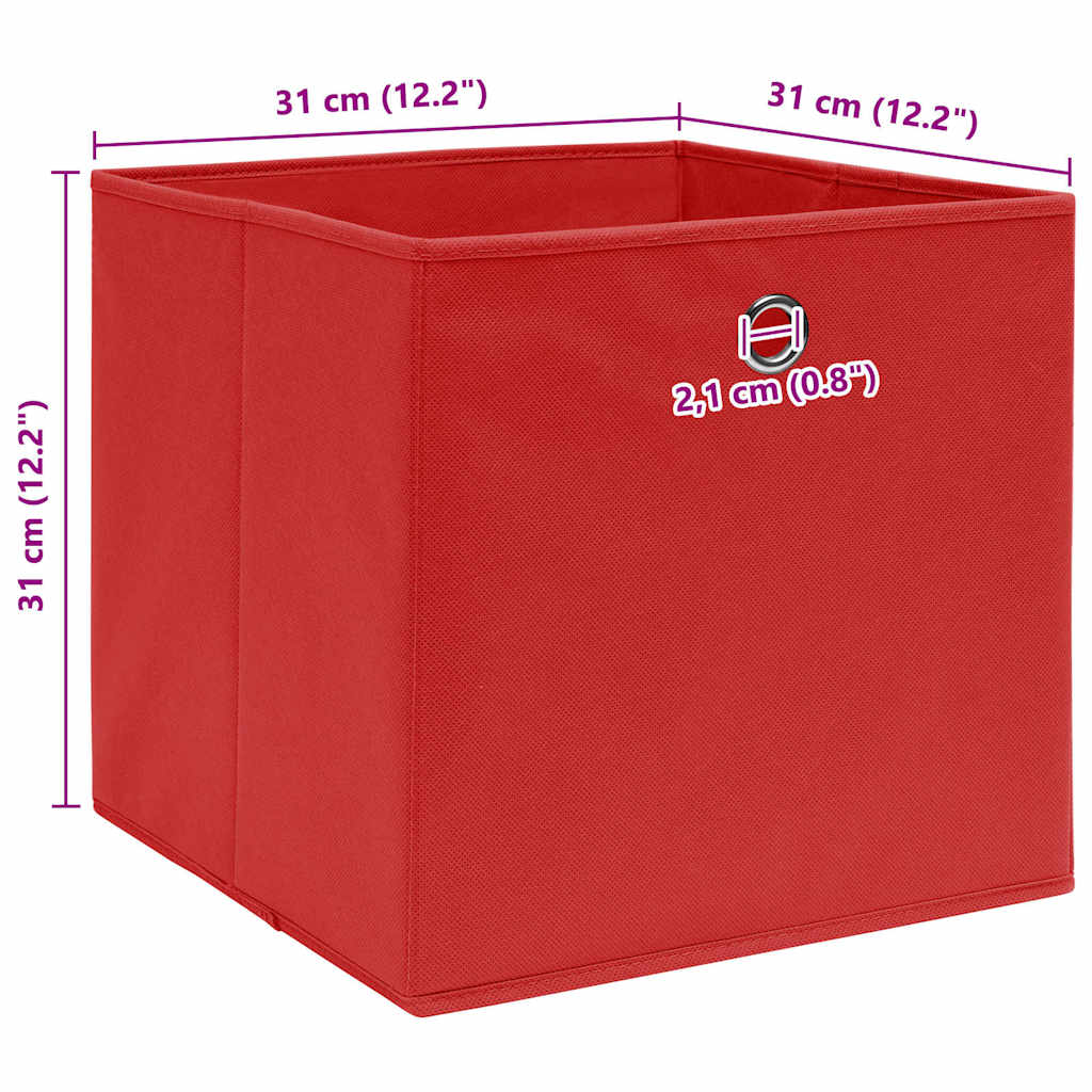 vidaXL Storage Boxes 10 pcs Red 32x32x32 cm Fabric 5