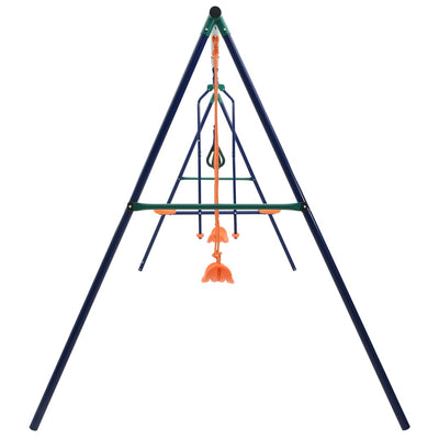 Swing Set with Gymnastic Rings and 4 Seats Steel