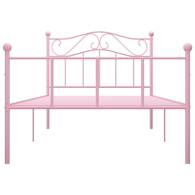 Bed Frame Pink Metal 90x200 cm