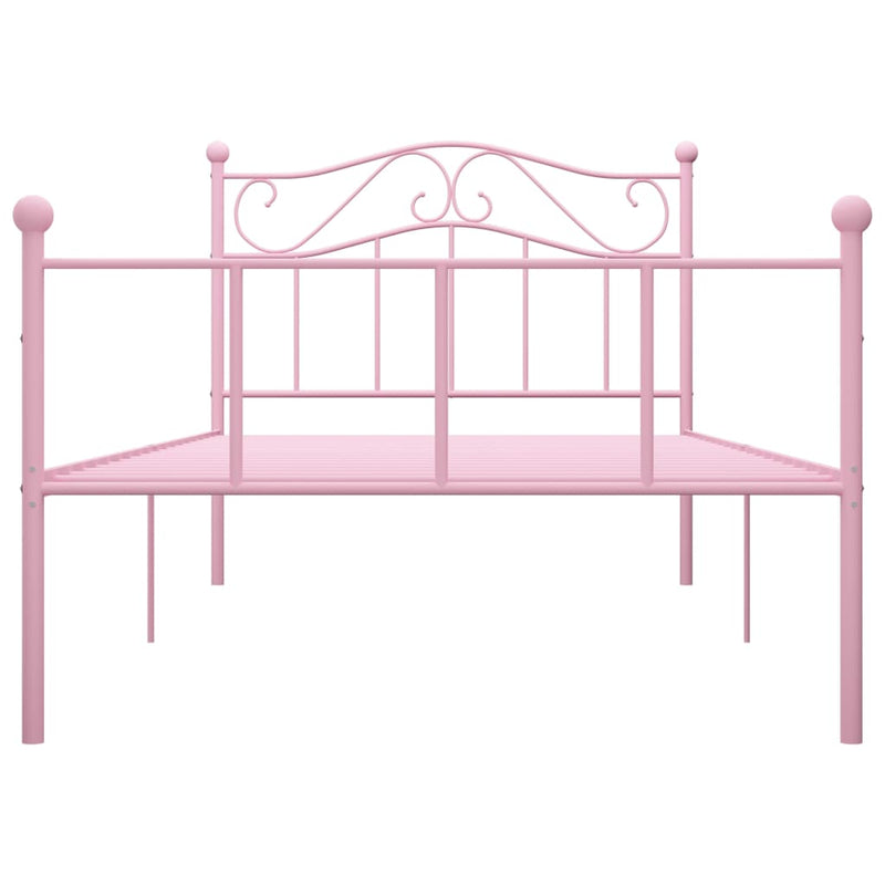 Bed Frame Pink Metal 90x200 cm