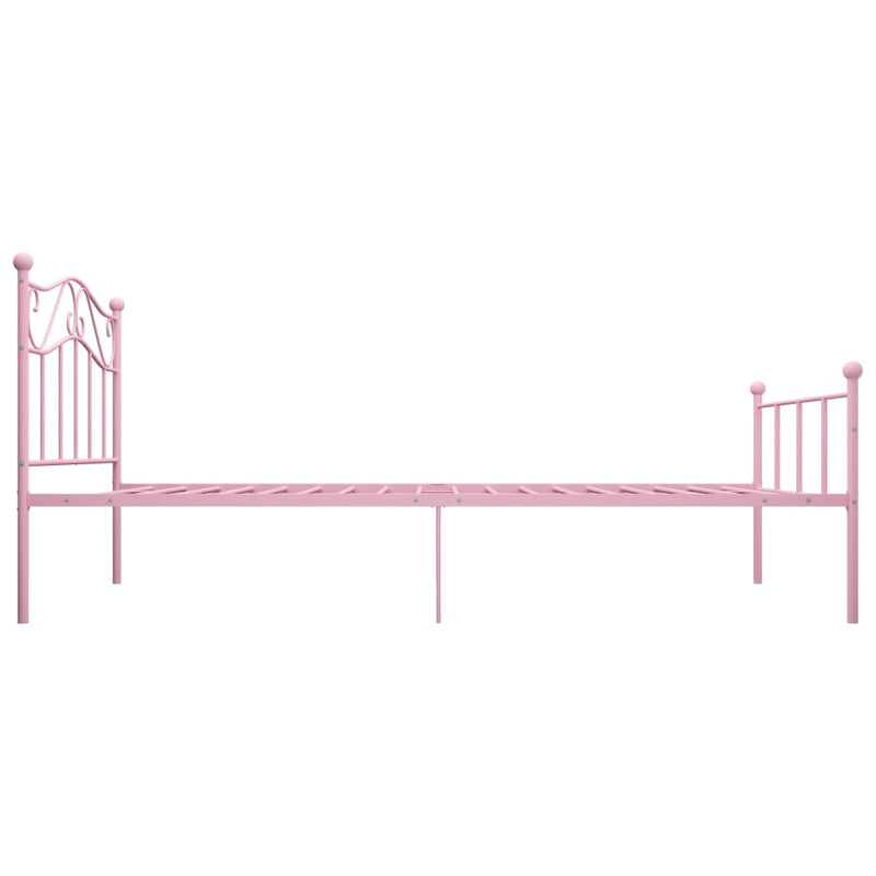 Bed Frame Pink Metal 90x200 cm