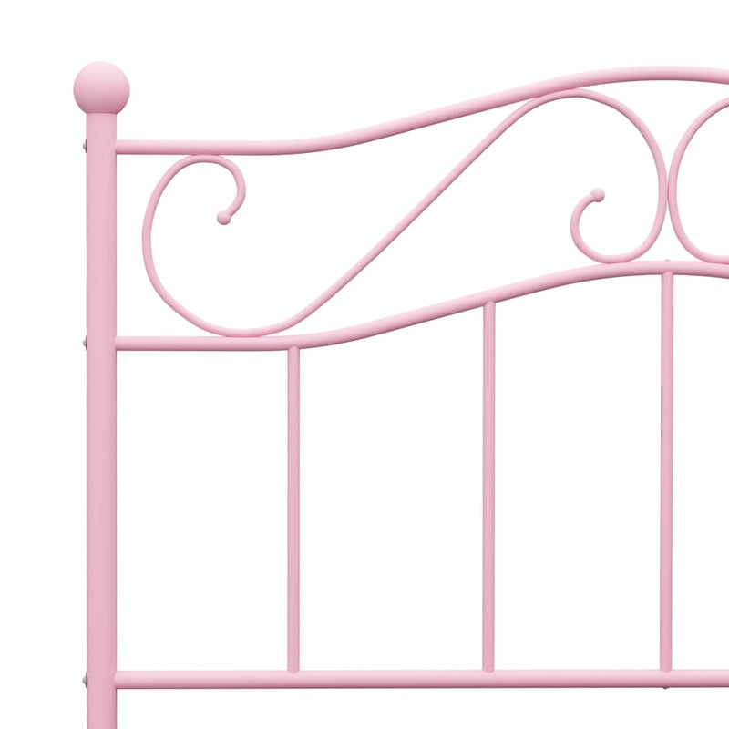 Bed Frame Pink Metal 90x200 cm