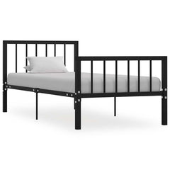 284569 vidaXL Bed Frame without Mattress Black Metal 100x200 cm 1