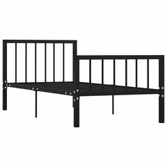 284569 vidaXL Bed Frame without Mattress Black Metal 100x200 cm 2