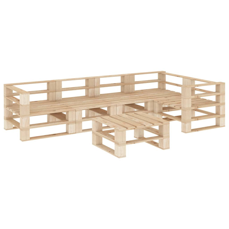 6 Piece Garden Pallets Lounge Set Wood