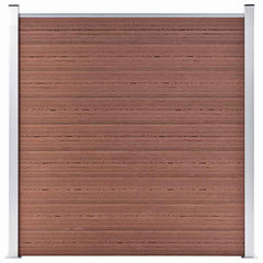 vidaXL WPC Fence Set 10 Square + 1 Slanted 1830x186 cm Brown 2