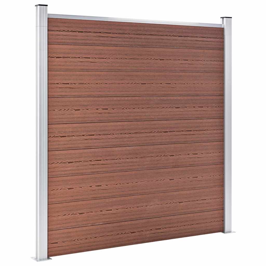 vidaXL WPC Fence Set 10 Square + 1 Slanted 1830x186 cm Brown 3