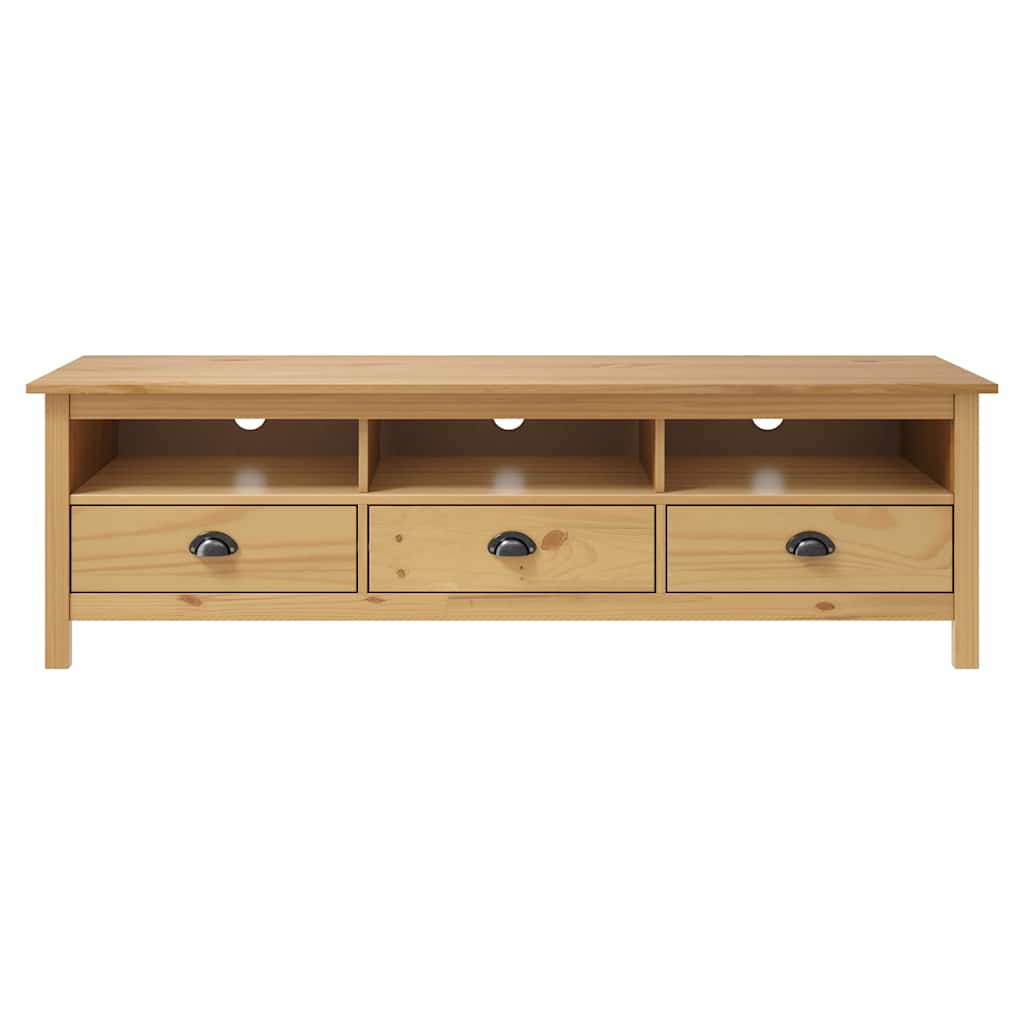 TV Cabinet "Hill" 158x40x47 cm Solid Pine Wood Brown