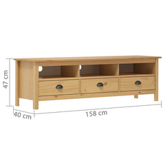 TV Cabinet "Hill" 158x40x47 cm Solid Pine Wood Brown