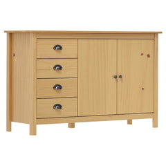 Sideboard "Hill" 130x40x80 cm Solid Pine Wood Brown