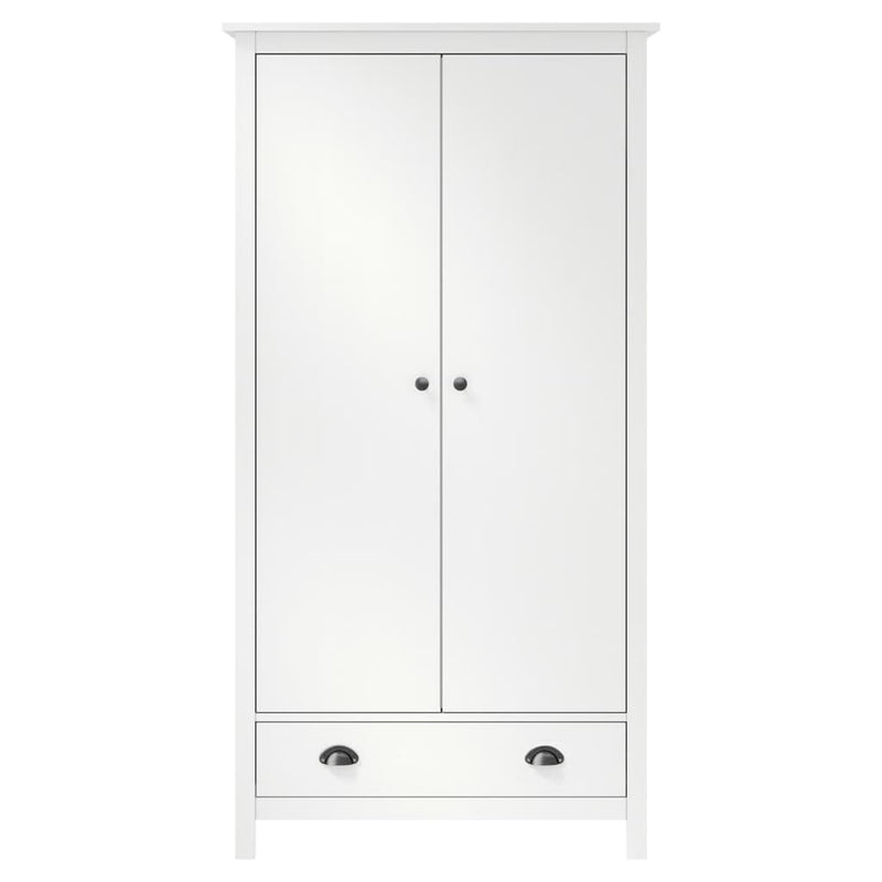 Armario 2 puertas Hill Blanco 89x50x170 cm Madera Maciza Pino