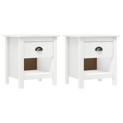 vidaXL Bedside Cabinet | Set of 2 | White | Solid pine wood | Compact 1