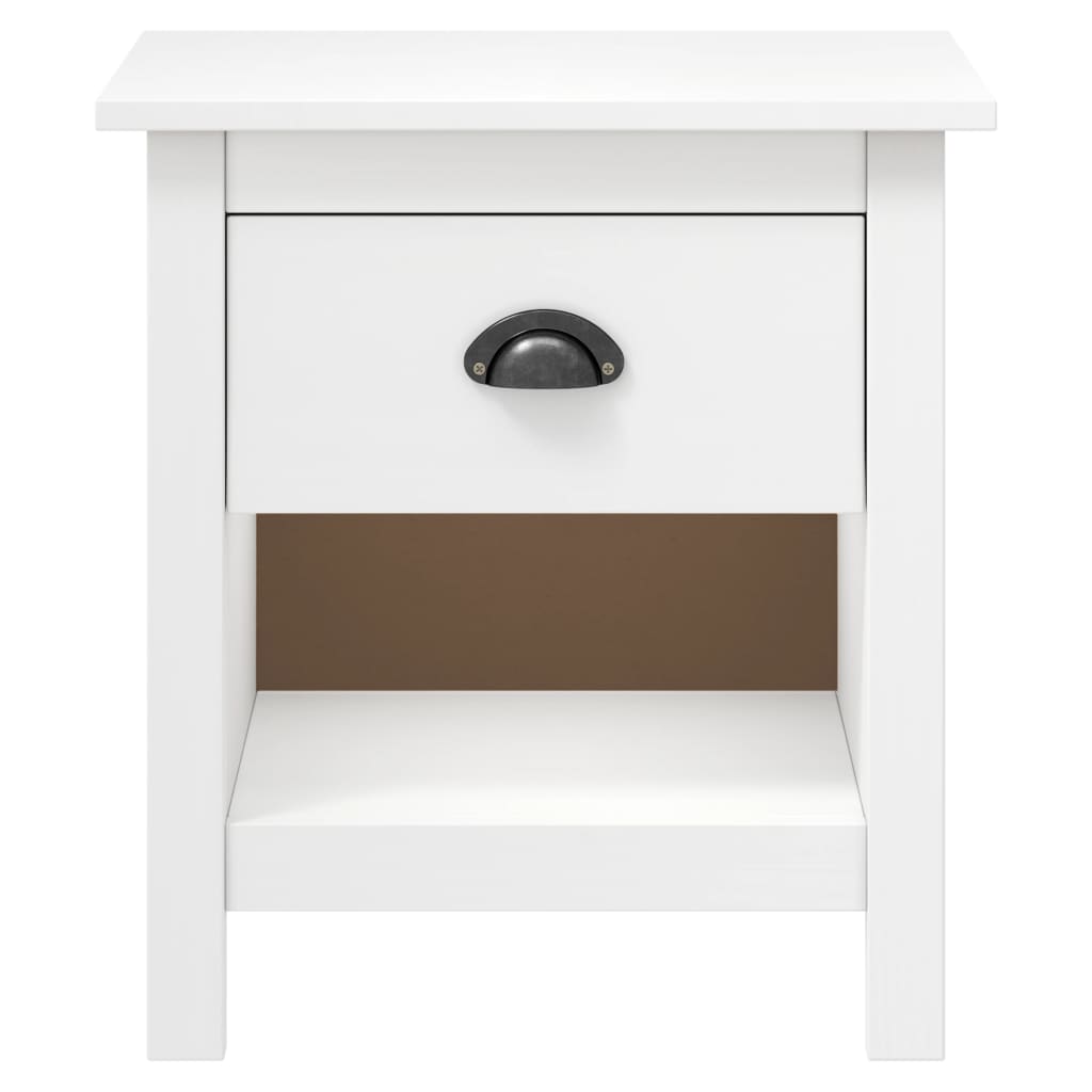 vidaXL Bedside Cabinet | Set of 2 | White | Solid pine wood | Compact 3