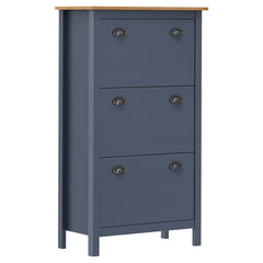 vidaXL Shoe Cabinet | Grey and honey brown | Solid pine wood | Medium 1
