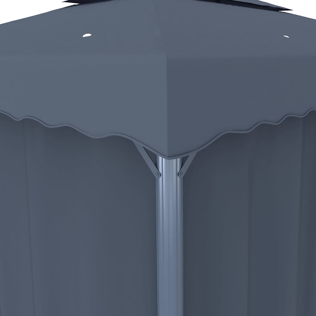 Gazebo with Curtain Aluminium Anthracite 3 x 3 m