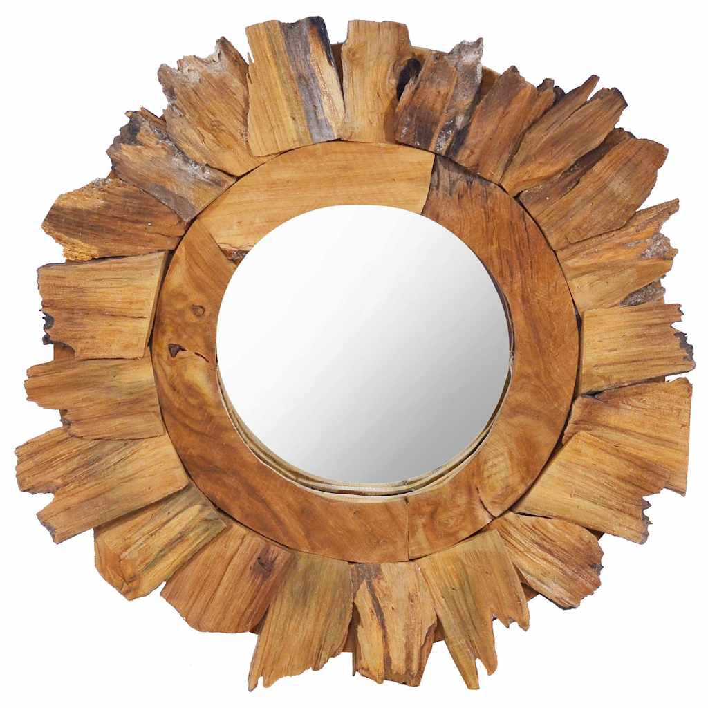 Wall Mirror 40 cm Teak Round Φ 40 cm