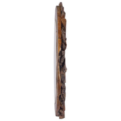 Wall Mirror 40 cm Teak Round Φ 60 cm