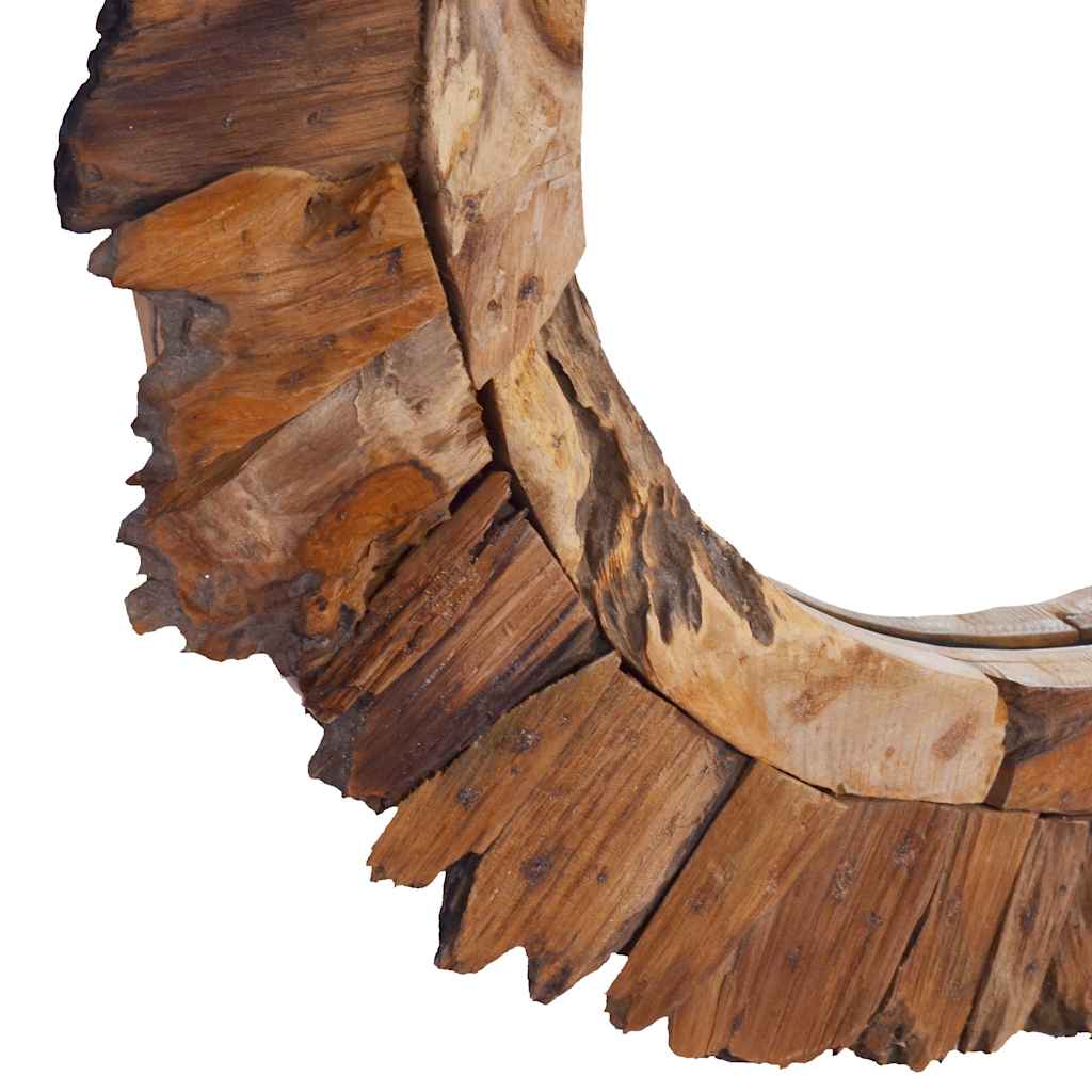 Wall Mirror 40 cm Teak Round Φ 60 cm