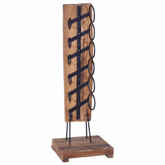 288809 vidaXL Wine Rack for 6 Bottles 35x35x100 cm Solid Teak Wood 1