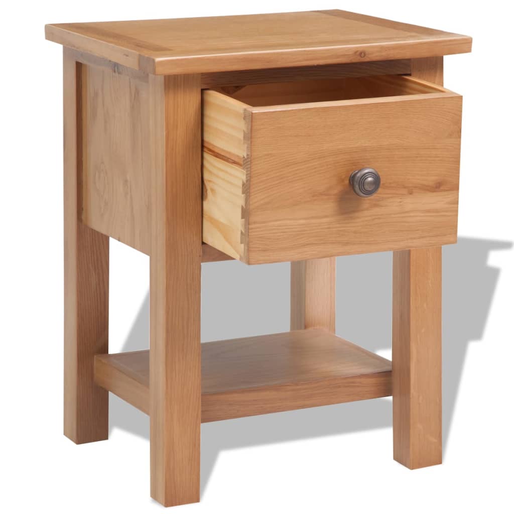 vidaXL Nightstands 2 pcs 36x30x47 cm Solid Oak Wood 3