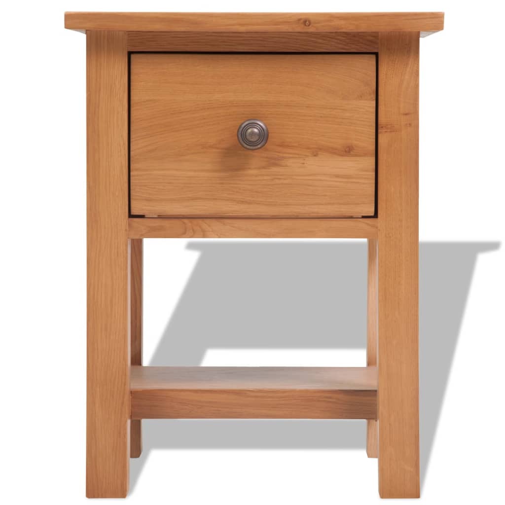 vidaXL Nightstands 2 pcs 36x30x47 cm Solid Oak Wood 4