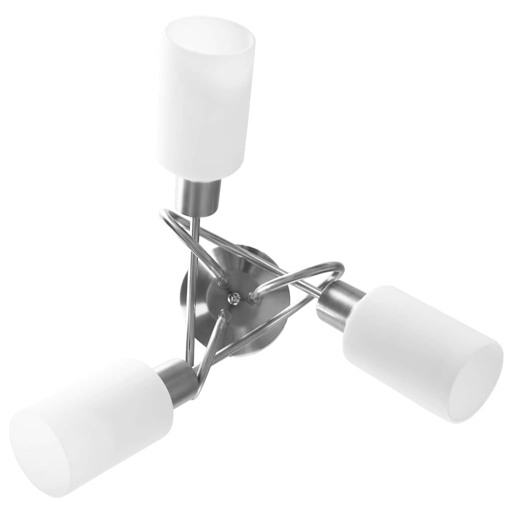 vidaXL Ceiling Lamp with Ceramic Shades for 3 E14 Bulbs White Cone 5