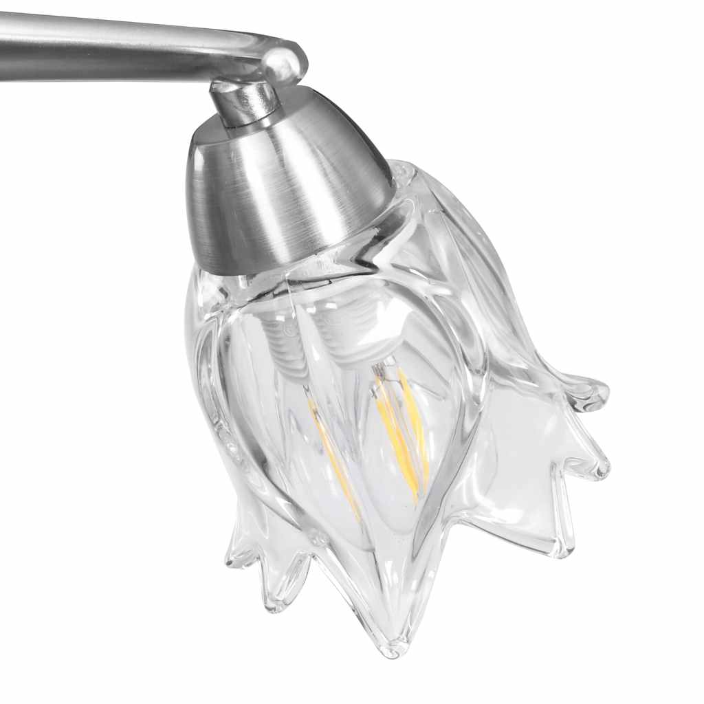 vidaXL Ceiling Lamp | Satin Chrome, Transparent 6