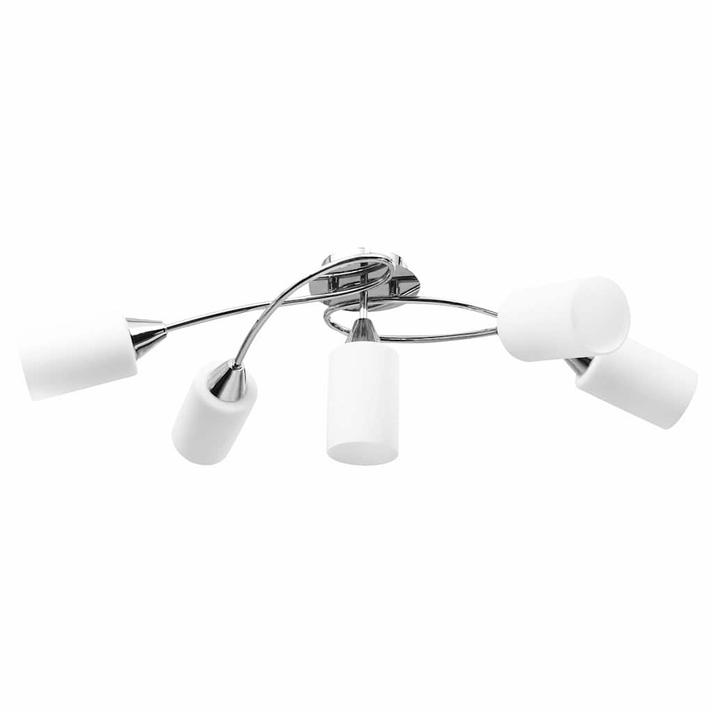 vidaXL Ceiling Lamp | White | Chrome-Plated Steel, Ceramic | Regular | Modern 2