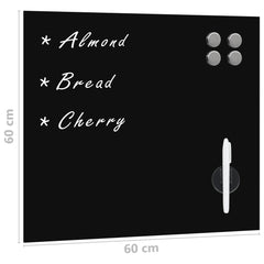 vidaXL Wall Mounted Magnetic Board Glass 60x60 cm 5