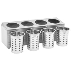 vidaXL Cutlery Holder 4 Grids Rectangular Stainless Steel 3