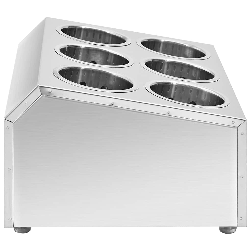 vidaXL Cutlery Holder 6 Grids Square Stainless Steel 4