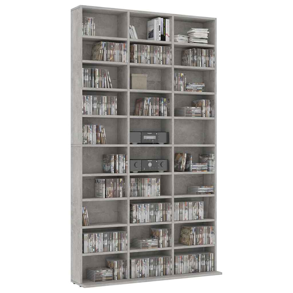 801782 vidaXL CD Cabinet Concrete Grey 102x23x177,5 cm Engineered Wood 5