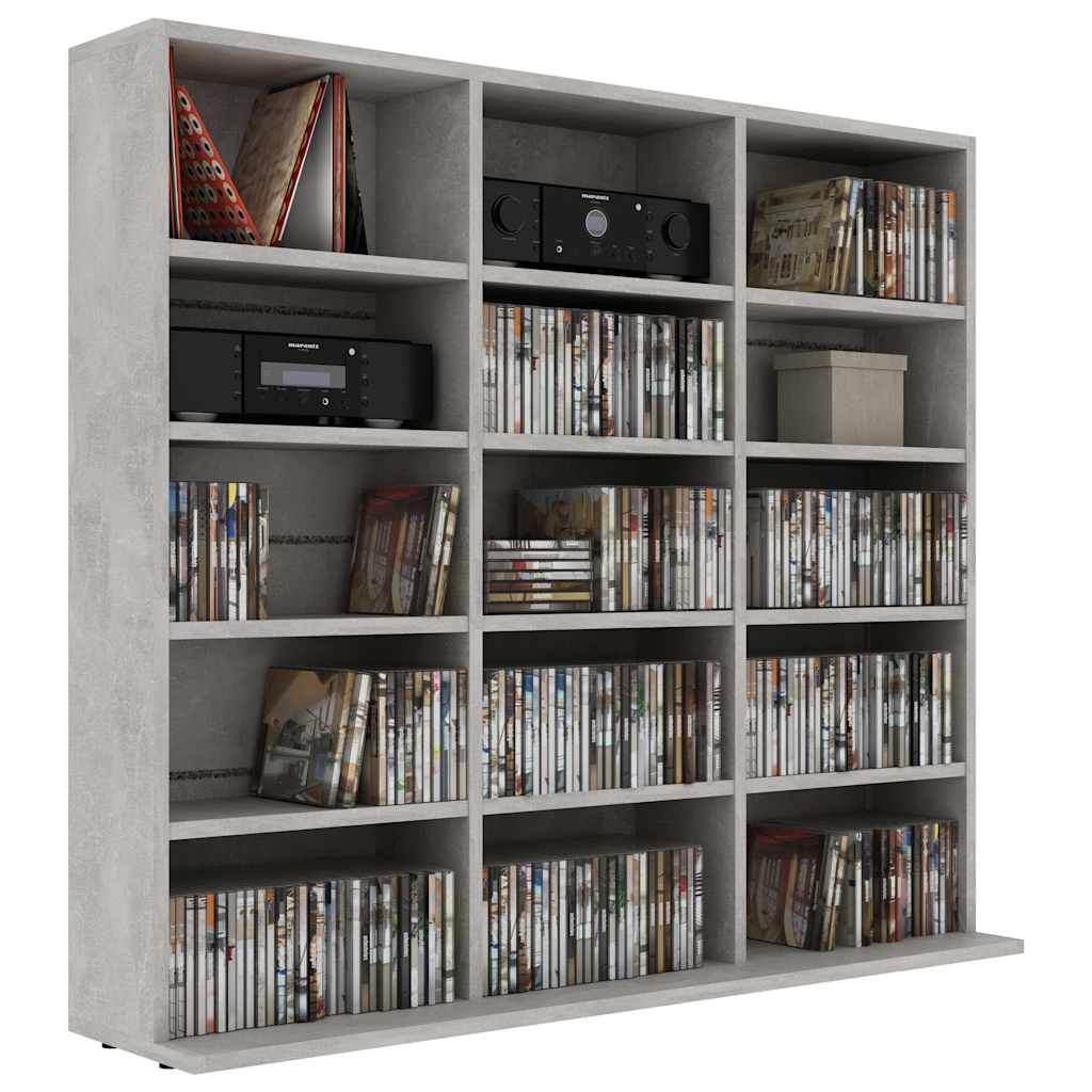 CD Cabinet 100x23x89,5 cm Engineered Wood Height 89.5 cm Concrete grey